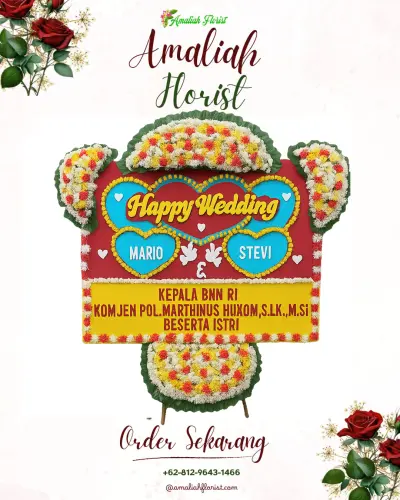 Karangan Papan Bunga Pernikahan di Selokbesuki
